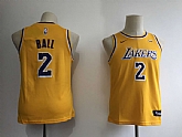 Youth Lakers 2 Lonzo Ball Gold 2018-19 Nike Swingman Jersey,baseball caps,new era cap wholesale,wholesale hats